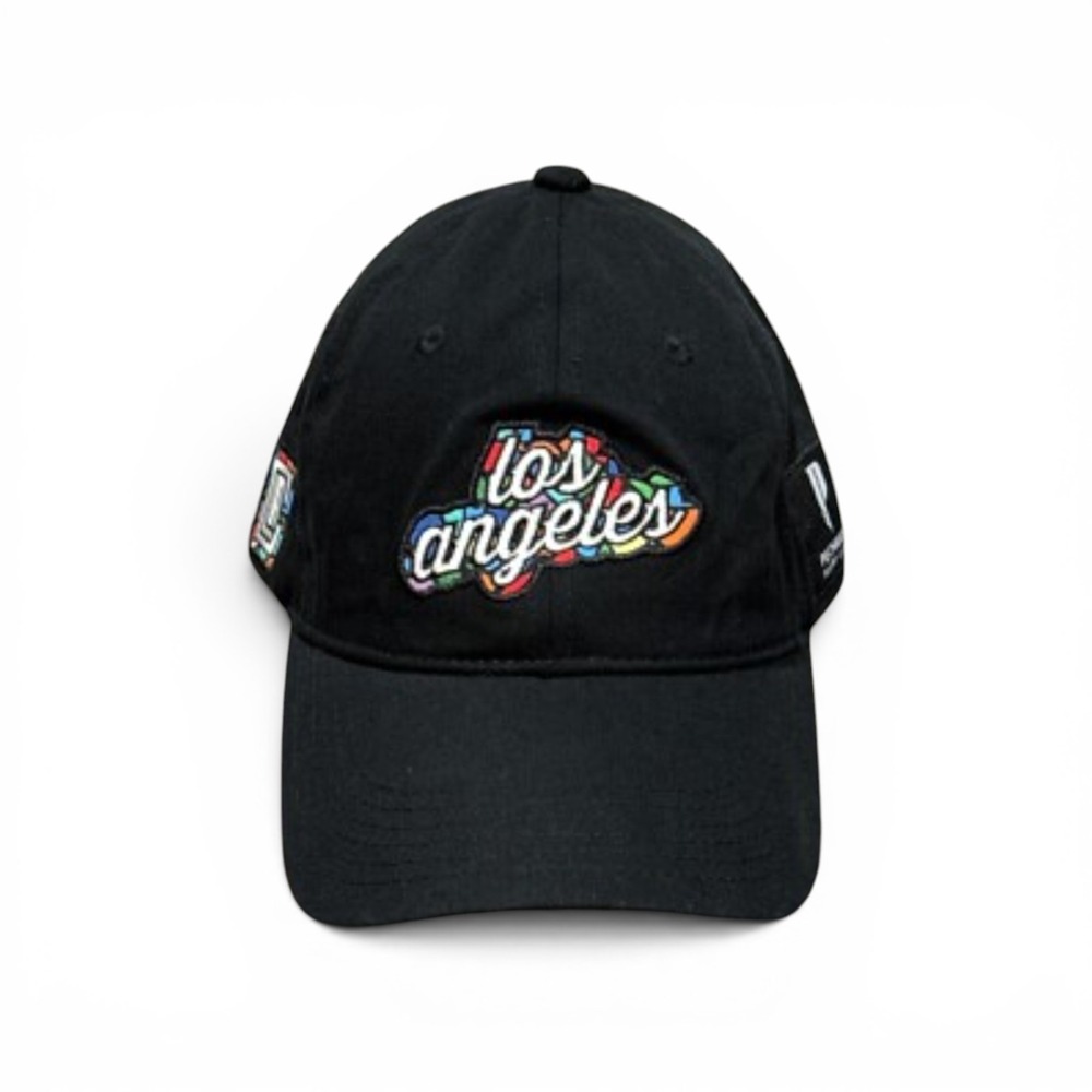 Los Angeles LA Dodgers Black Multicolor Embroidered Logo Baseball Hat Cap